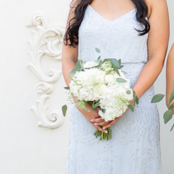 Adrianna Papell beaded blouson icy blue - Picture 5 of 5